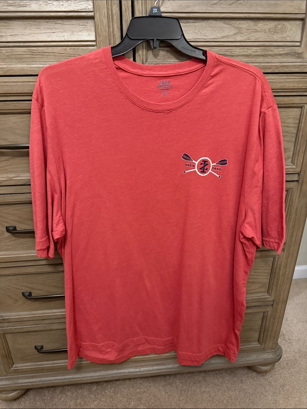 Coral Short-Sleeve Crewneck T-Shirt with Paddle Logo